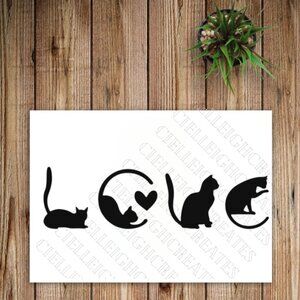 *2 for $20* Cat kitten Love  vinyl decal sticker Handcrafted